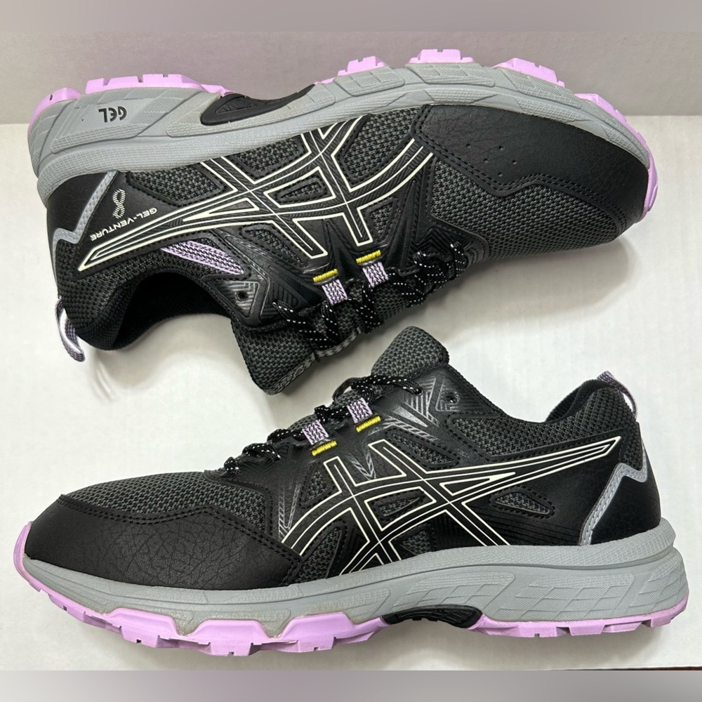 Asics Gel Venture 8 1012A708 Black/Purple Athletic Sneakers Women’s US Size 11 - Picture 8 of 13